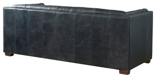 Top Grain Vintage Leather Tuxedo Sofa, Slate