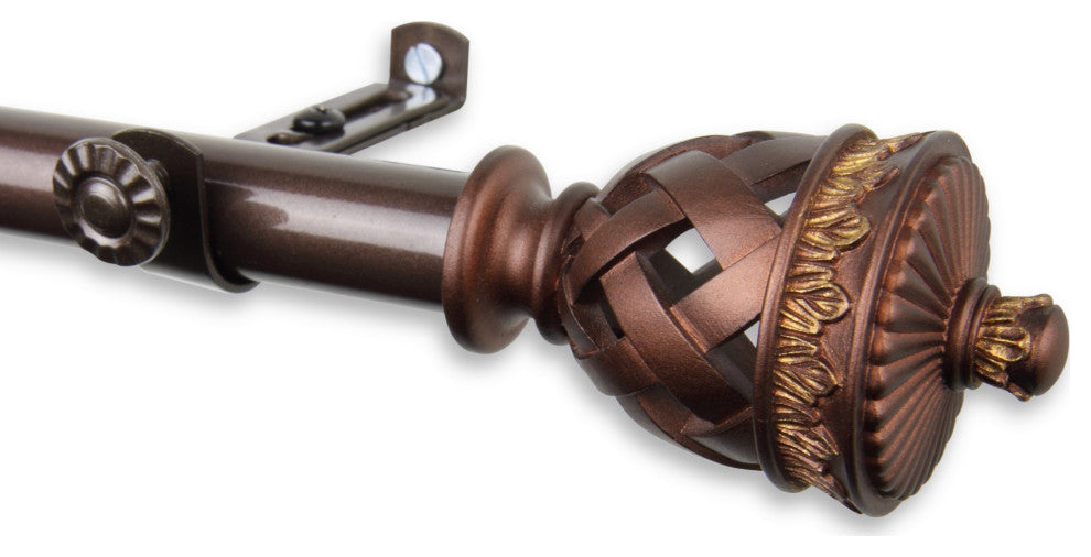 Araceli Curtain Rod 3/4" Dia. 48-84", Cocoa