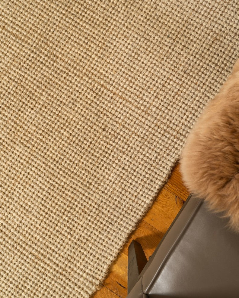 Natural Area Rugs 100% Natural Fiber Larisa Beige Wool Jute Rug, 5'' X 8''