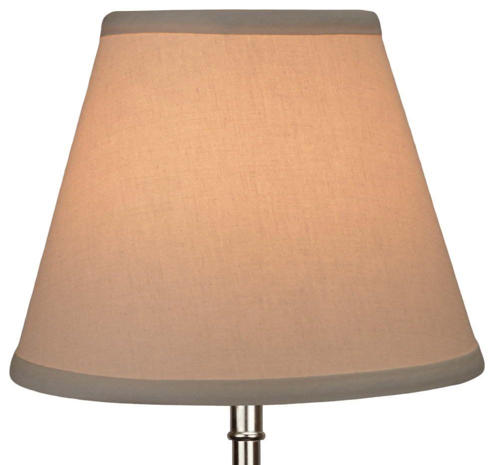 Fenchel Shades 5"x9"x7" Brass Spider Attachment Empire Lamp Shade, Linen Ivory