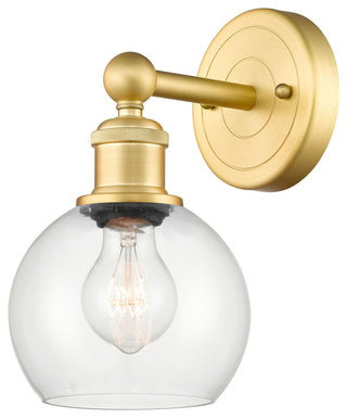Edison Athens 1-Light 6" Sconce, Satin Gold, Clear