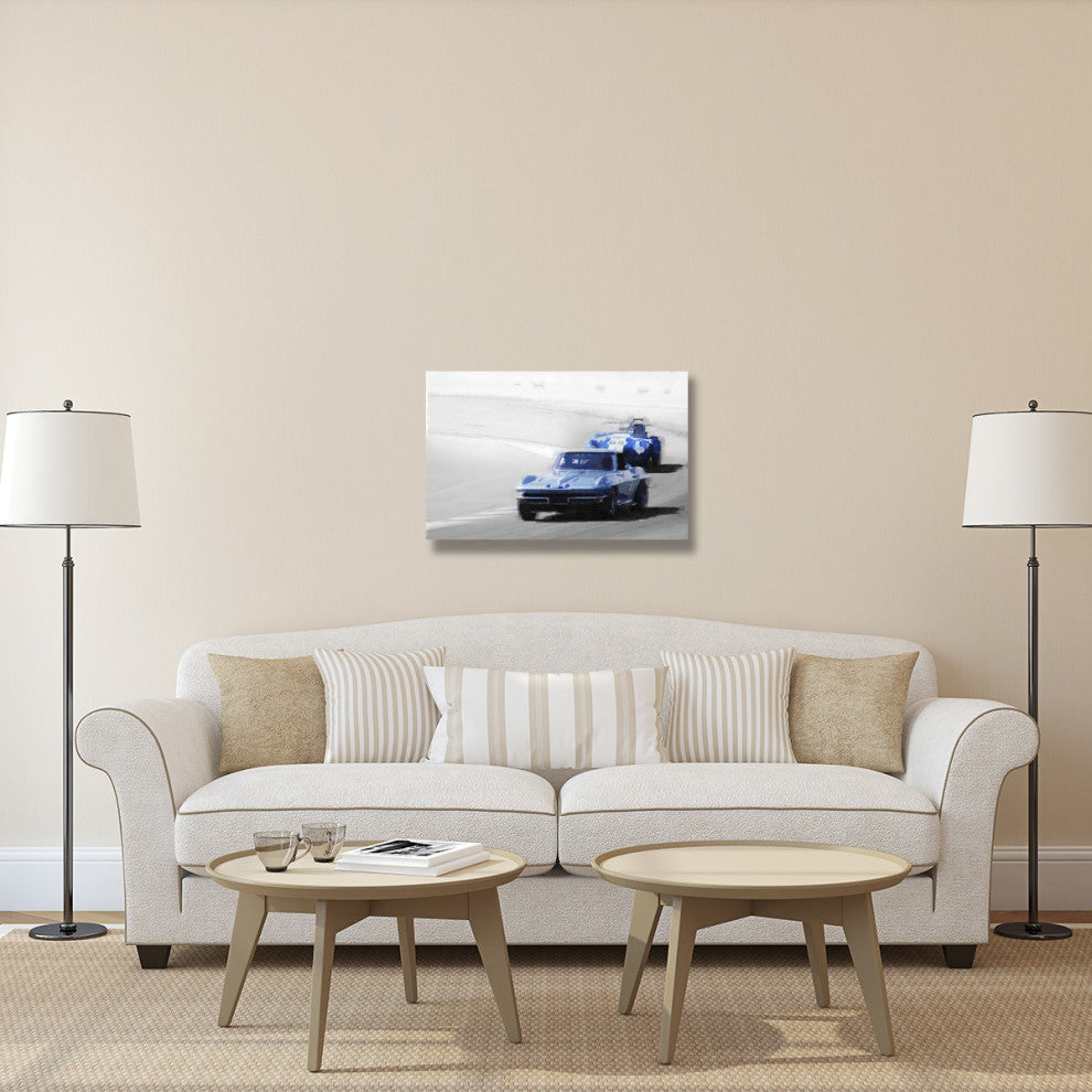 "Corvette and AC Cobra Shelby Watercolor" Fine Art Print