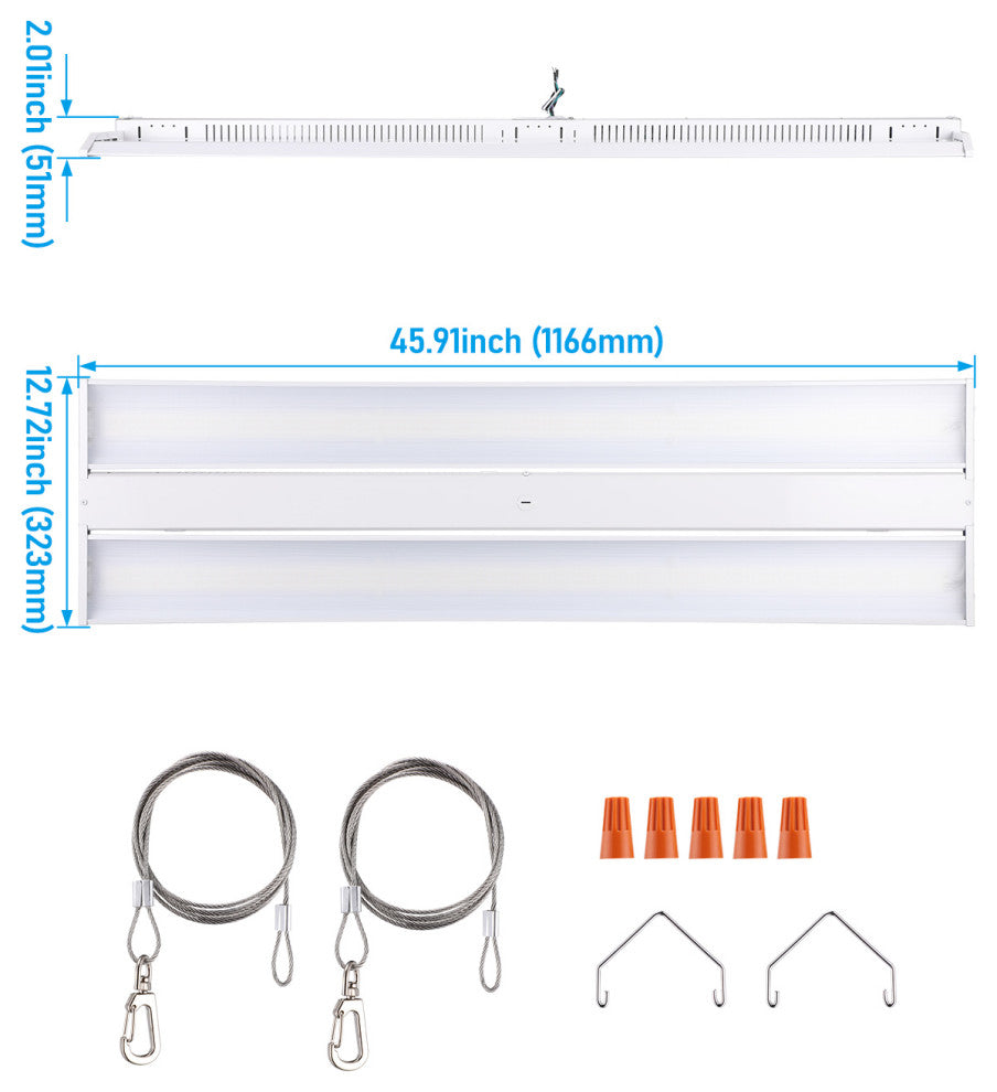 4FT 225W LED High Bay Shop Light, 5000K Daylight
