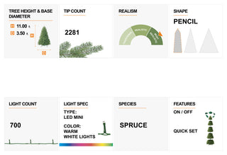11' Pre-Lit Artificial Christmas Tree