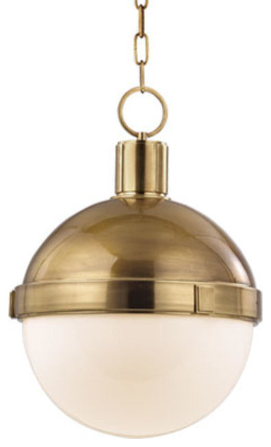 Hudson Valley Lighting 615 Lambert 1 Light 15"W Pendant - Aged Brass
