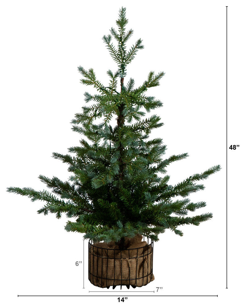 3ft. Pre-Lit Artificial Christmas Tree, Planter, 30 Warm White LED Lights
