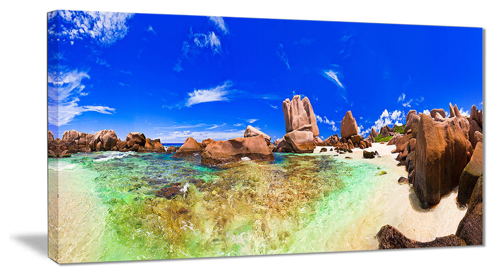"Bright Tropical Beach Panorama" Canvas Print