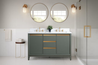 Vanity Art Bathroom Vanity With Sink, Vintage Green, 54" Double