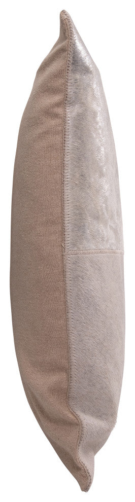 20X20" Leather, Square Patch Decorative Pillow