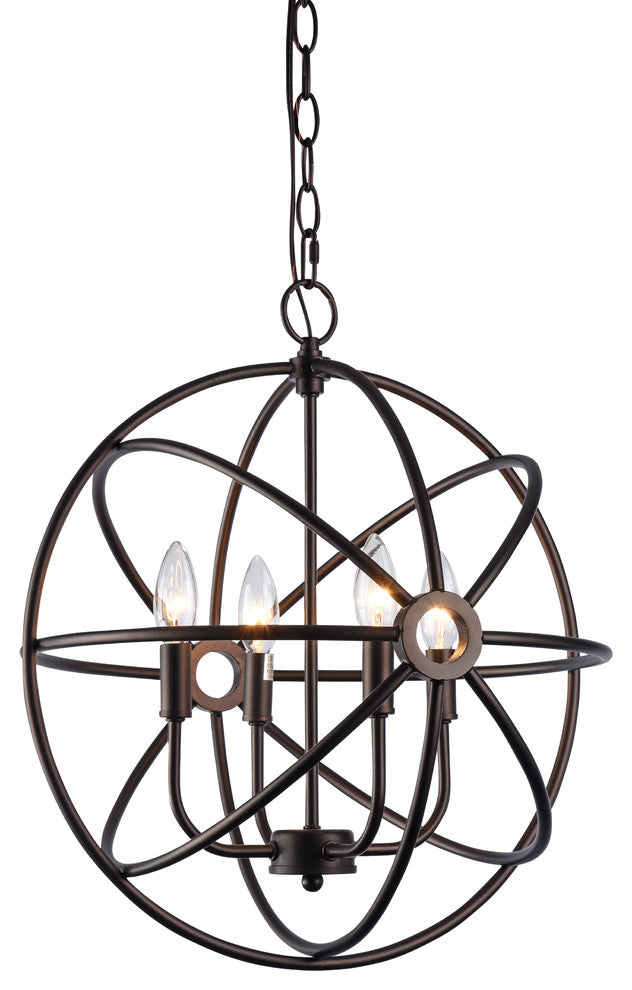 Ironclad Industrial-Style 4 Light Rubbed Bronze Ceiling Pendant