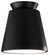 Radiance Outdoor Trapezoid Ceramic Flush-Mount, Carbon Matte Black, Dedicated Led