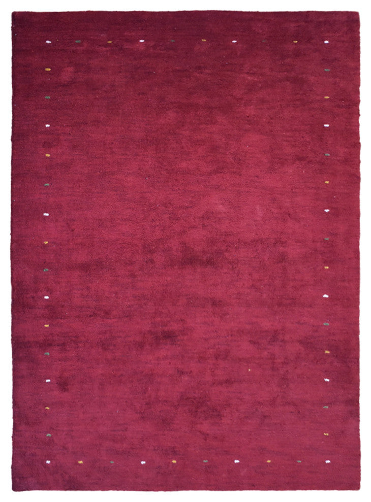 Hand Knotted Loom Silk Mix Area Rug Contemporary Red