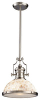 Chadwick 1-Light Pendant Satin Nickel and Cappa Shell