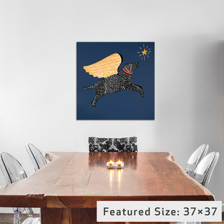 "Dreaming Black Gallery" by Stephen Huneck, 12x12x1.5"