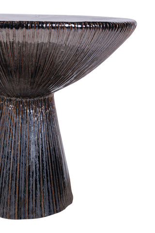 Sunburst Smoke Ceramic Patio Accent Table