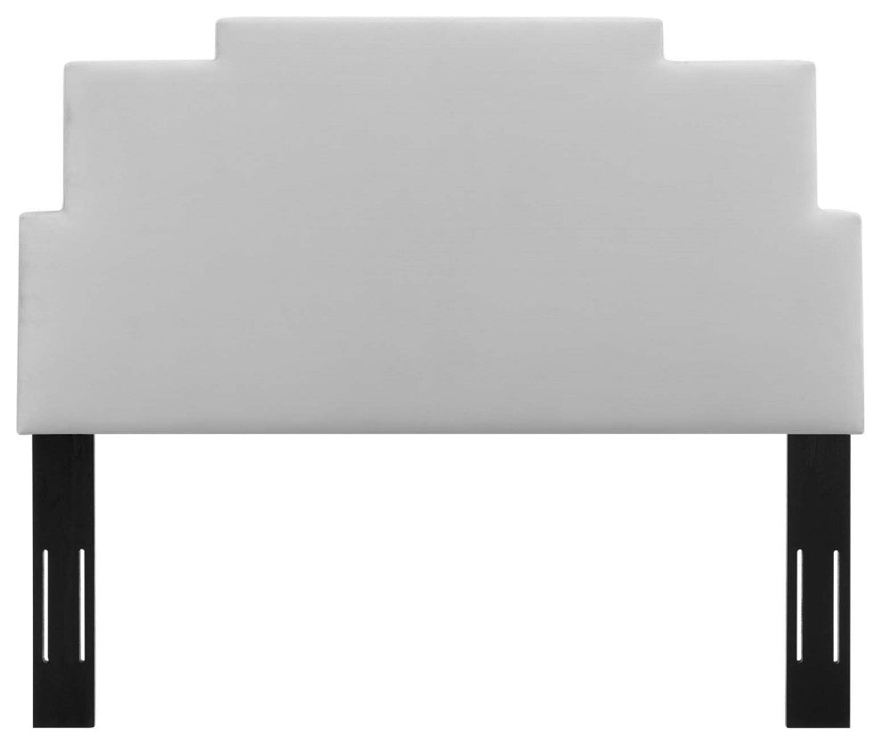 Kasia Performance Velvet Twin Headboard Light Gray