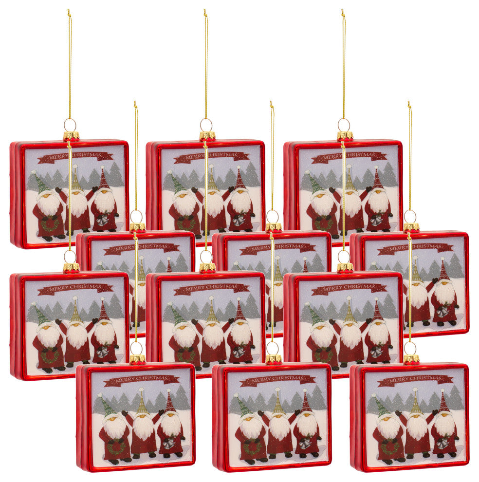 Glass Gnome Ornament, 12-Piece Set