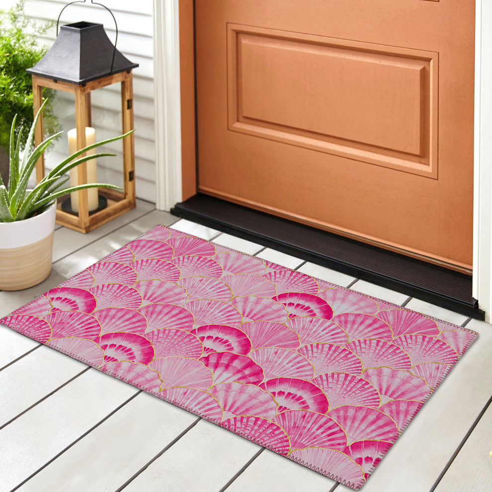 Indoor/Outdoor Seabreeze SZ2 Blush Machine Washable 1'8" x 2'6" Rug