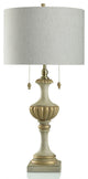 Chrysta Creme Table Lamp Traditional Design With Double Pull Chain