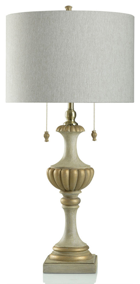 Chrysta Creme Table Lamp Traditional Design With Double Pull Chain