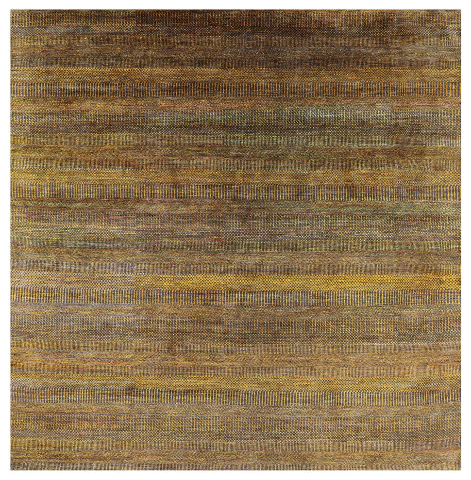 9' Square Super Savannah Gabbeh Hand-Knotted Wool & Silk Rug - Q13068