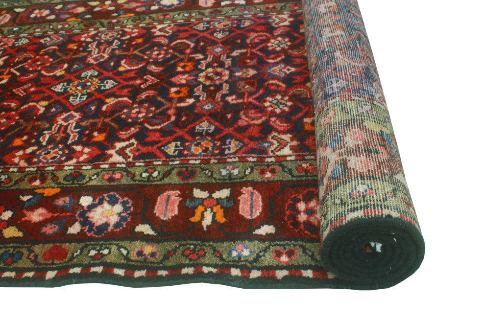 Fine Vintage Distressed Bennet Charcoal/Burgundy Runner, 3'2 x 9'6