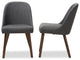 Cody Dark Gray Upholstered Walnut Wood Dining Chair, Set of 2