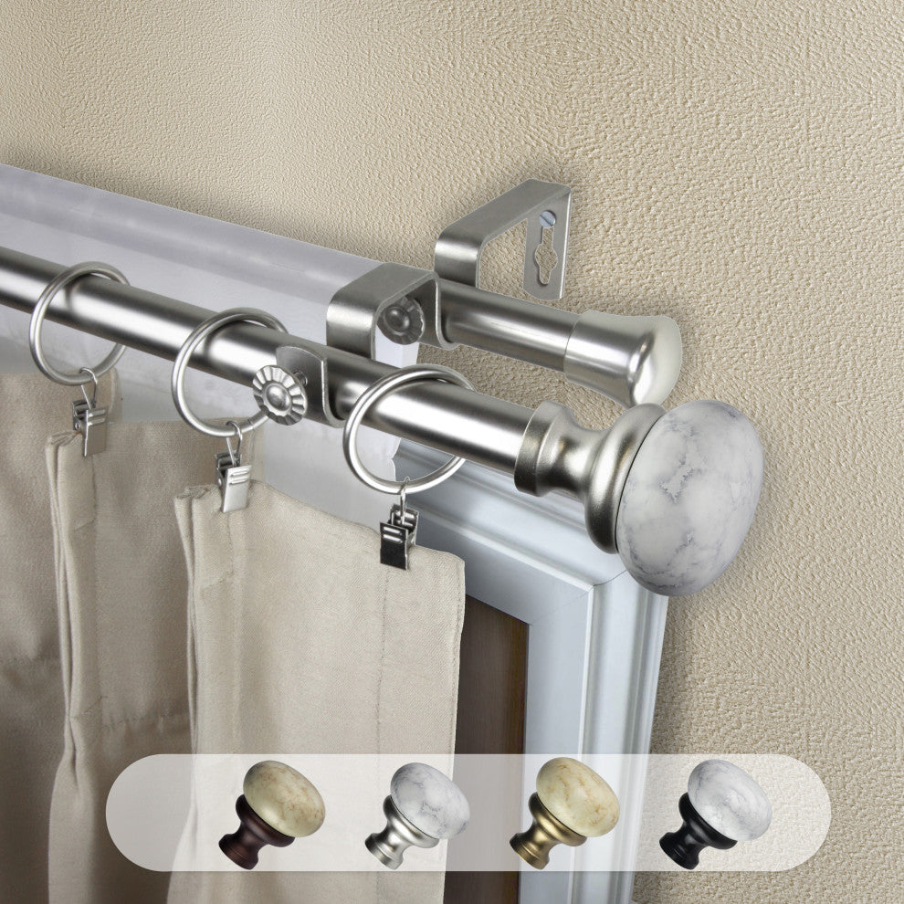Creola 13/16" Double Curtain Rod Satin Nickel