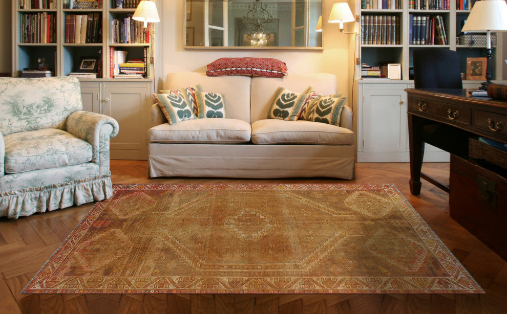 Semi Antique Najla Beige/Rust Rug, 4'7x7'9