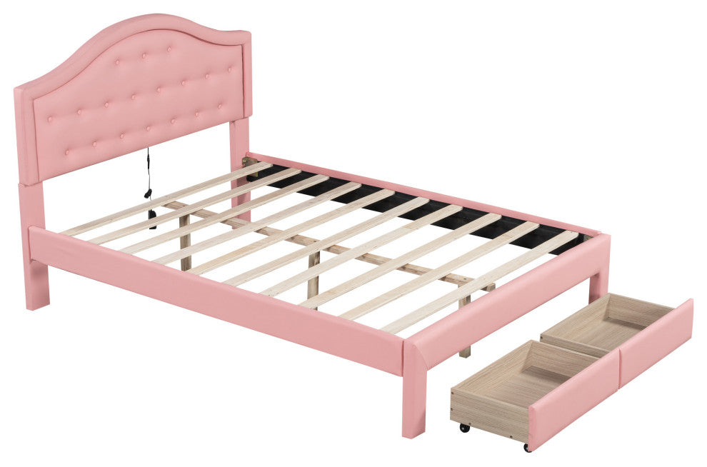 Gewnee Full Size Upholstered Platform Bed with Tufted Headboard