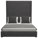 Nativa Interiors Moyra Plain Bed, Charcoal, Queen, Headboard: High