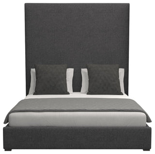 Nativa Interiors Moyra Plain Bed, Charcoal, Queen, Headboard: High