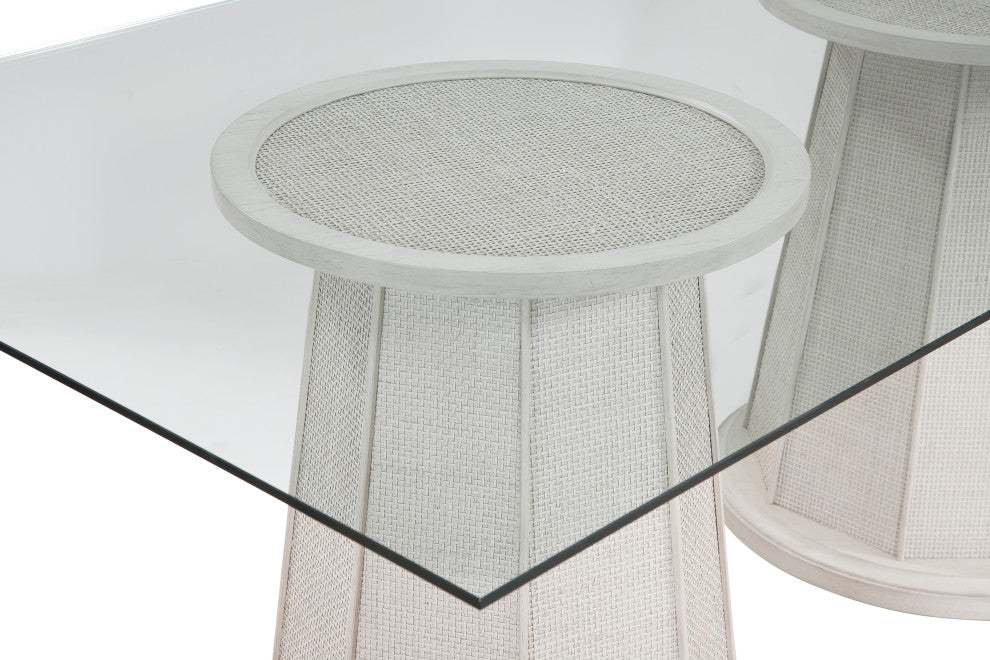 Korey Rectangular Dining Table - White Wash Mindi