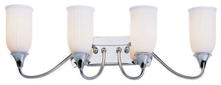 Polished Chrome and Fluted Glass 4-Light Bath Wall
