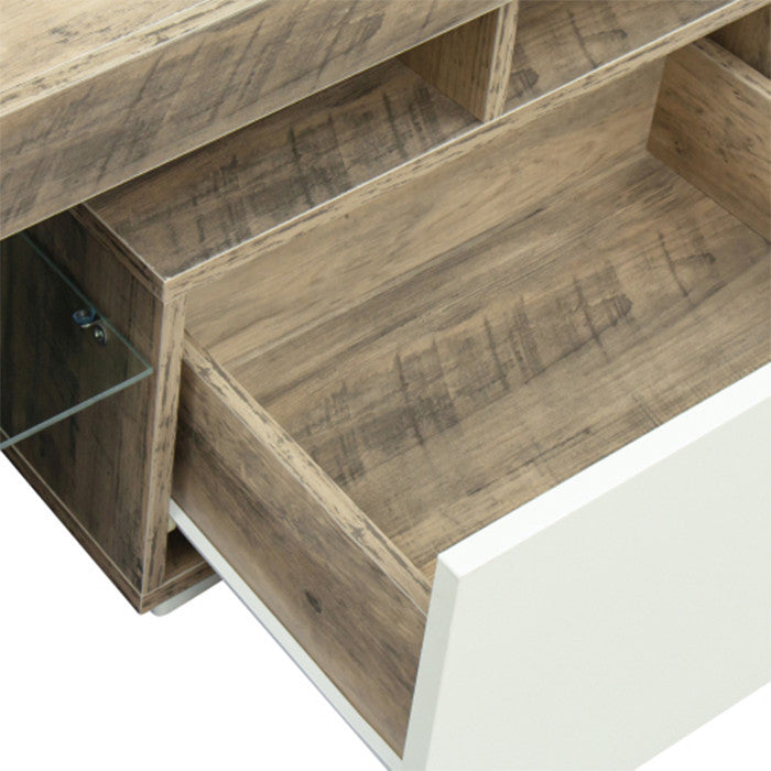 Vintage black TV cabinet MDF TV benches with Gray Walnut finish