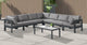 Nizuc Water Resistant Patio L-Shaped Modular Sectional, Gray, 7-Piece: 4 Armless Chair, 3 Corner Chair, Dark Gray Aluminum Frame