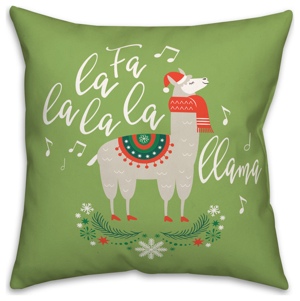 Fa la la la llama 18x18 Spun Poly Pillow