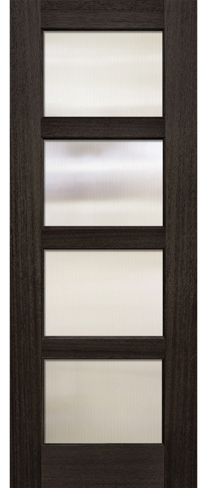 Continental 4 Lite Mahogany Door, Charcoal, Left Hand in-Swing