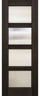 Continental 4 Lite Mahogany Door, Charcoal, Left Hand in-Swing