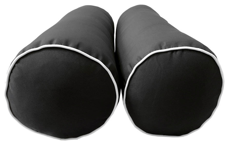 S6 Twin-XL Contrast Trim Mattress Bolster Pillow Outdoor Slip Cover ONLY AD003