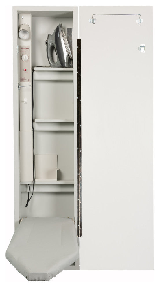 Premium Fixed Position Electric Ironing Center, Raised White Door