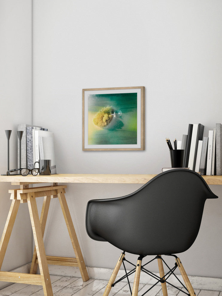 "Bushy Island" Framed Painting Print , 18"x18"