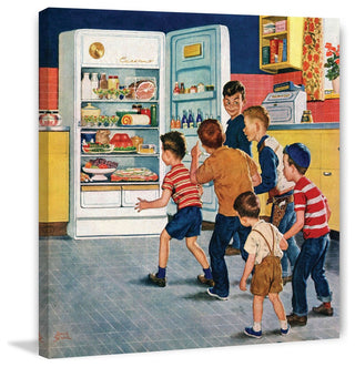"Refrigerator Raid" Painting Print on Canvas by Amos Sewell