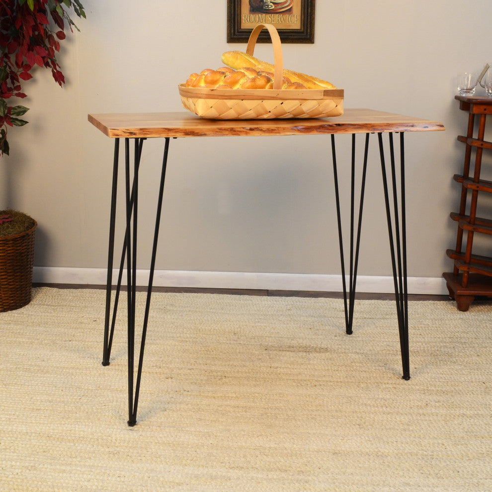 Seti Live Edge Bar Table, Natural and Black