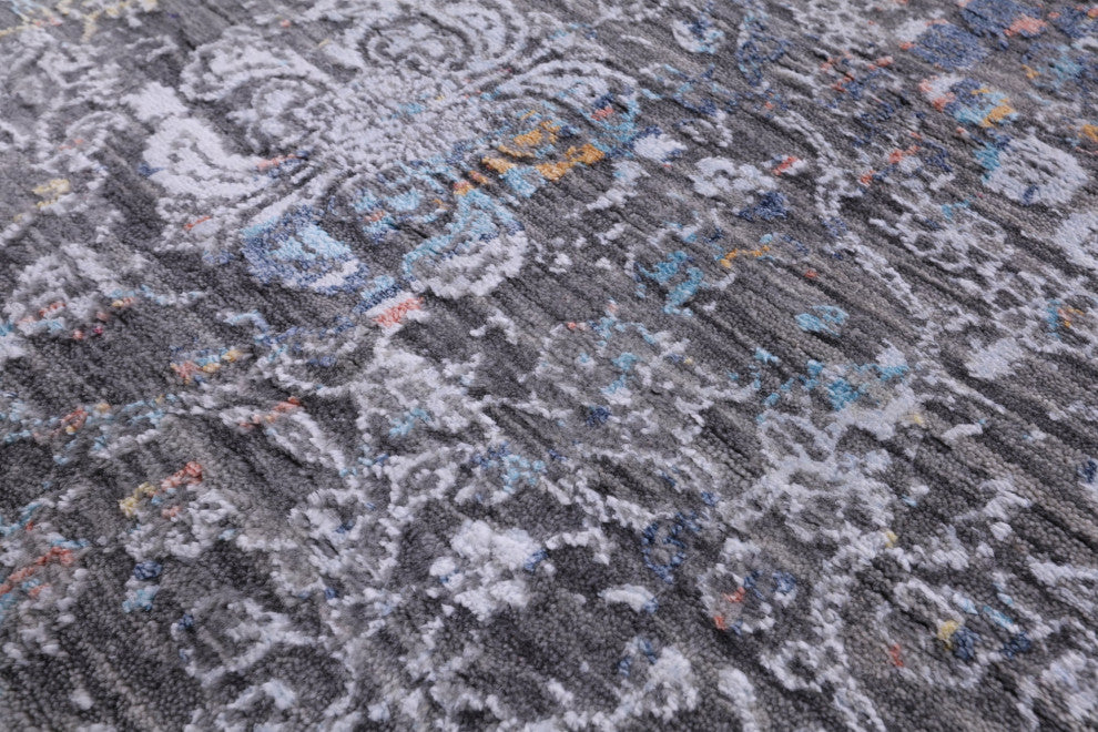 Runner Handmade Wool & Silk Modern Rug 2' 7" X 14' 1" - Q14909
