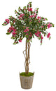 Nearly Natural 6" Bougainvillea Artificial Tree in Farmhouse Planter