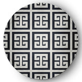 Greek Key Patterned Chenille Rug