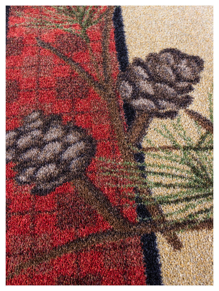 Delicate Pines, Red, 8' Round