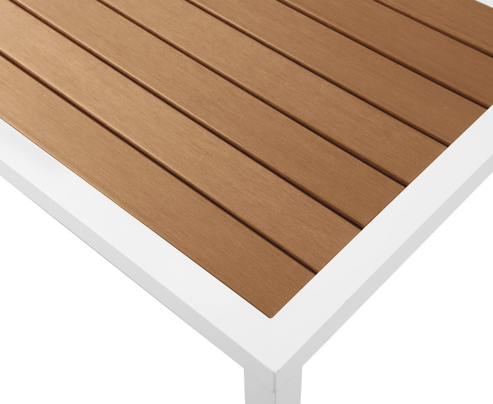 Nizuc Outdoor Patio Aluminum Coffee Table, Brown