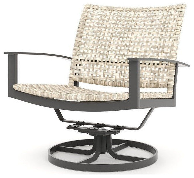 Jasper Swivel Rocker Lounge Chair, Textured Pewter